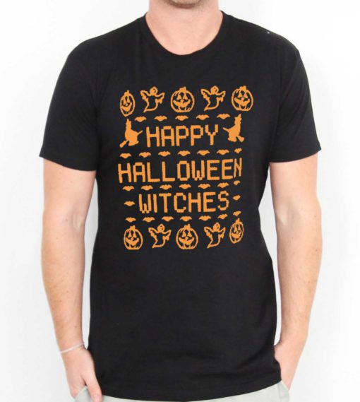 Happy Halloween Witches Mens Womens Adult T-shirts