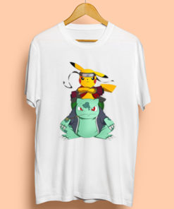 Pikachu Bulbasaur Pokemon Naruto Parody T Shirt