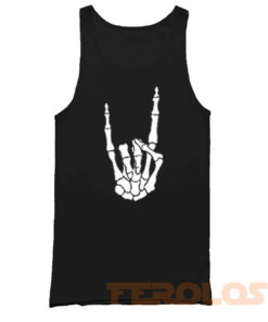 Rock on Skeleton Hand Mens Womens Adult Tank Tops