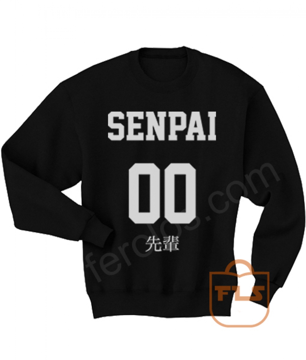 Senpai 00 kanji word Japanese Sweatshirts