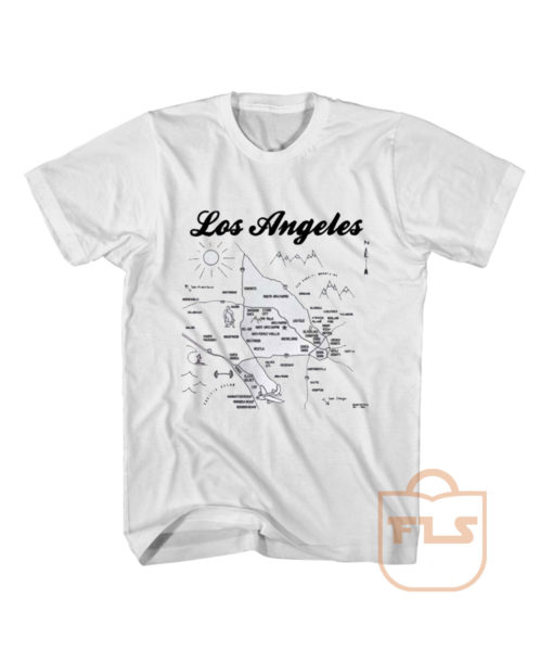 Los Angeles Map Skecth T Shirt