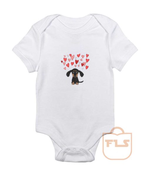 Cute Dachshund Puppy Love Baby Onesie