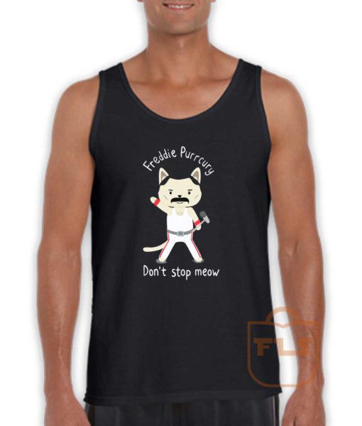 Freddie Mercury Purrcury Parody Cat Tank Top