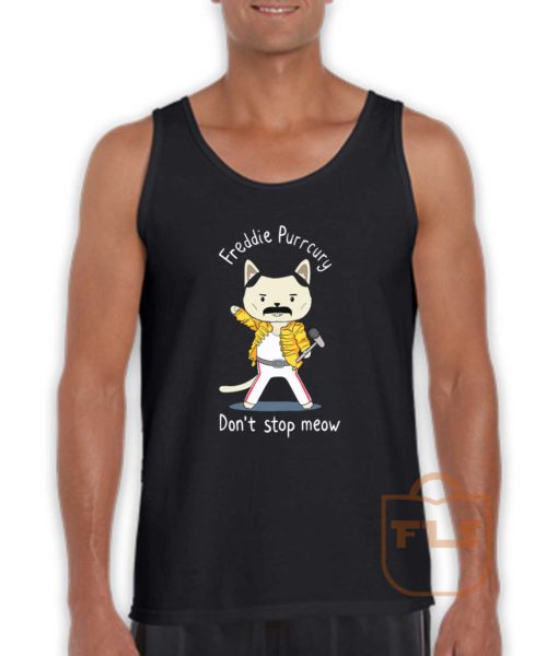 Freddie Purrcury Dont Stop Meow Tank Top