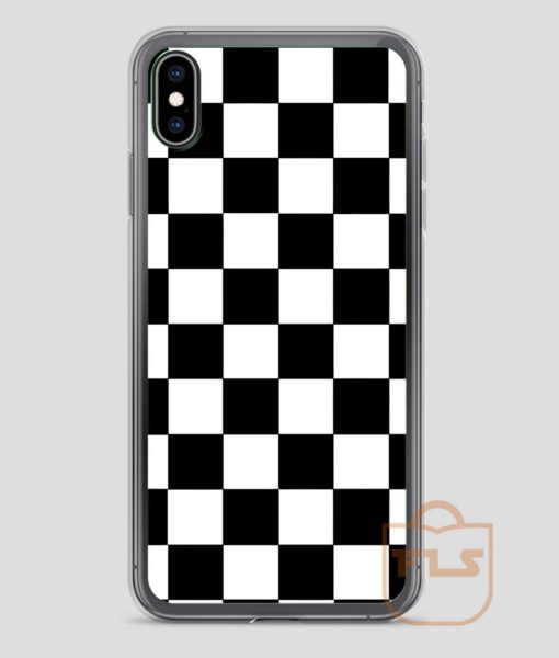 Checkered Black and White Pattern iPhone Case