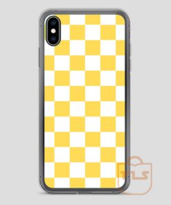 Yellow-And-White-Checkerboard-Pattern-iPhone-Case