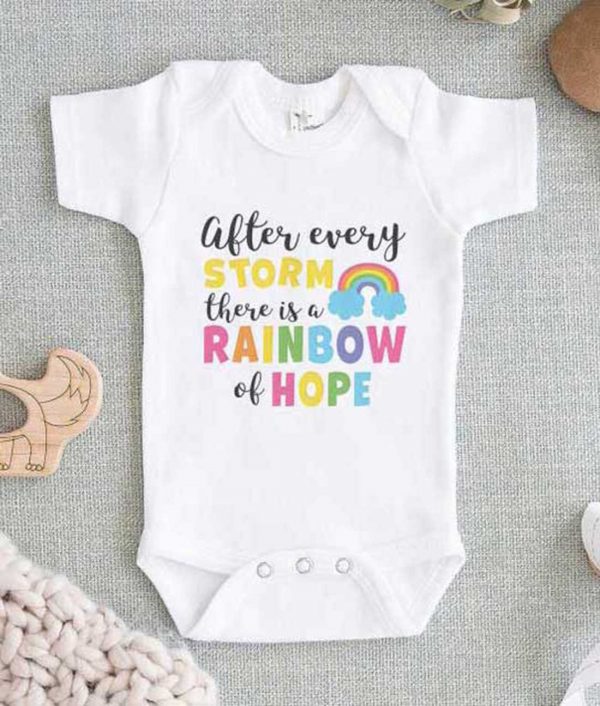 After Every Storm There is a Rainbow of Hope Quote Baby Onesie