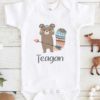 Bear Perzonalized Baby Onesie