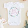 Big Sister Floral Baby Onesie