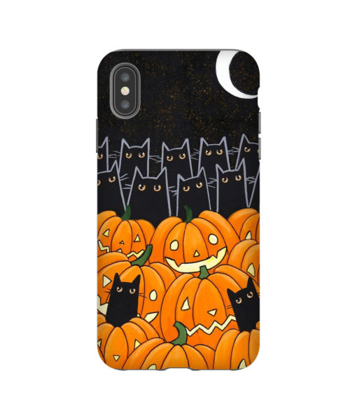 Black Cat Jack O Lanterns iPhone Case