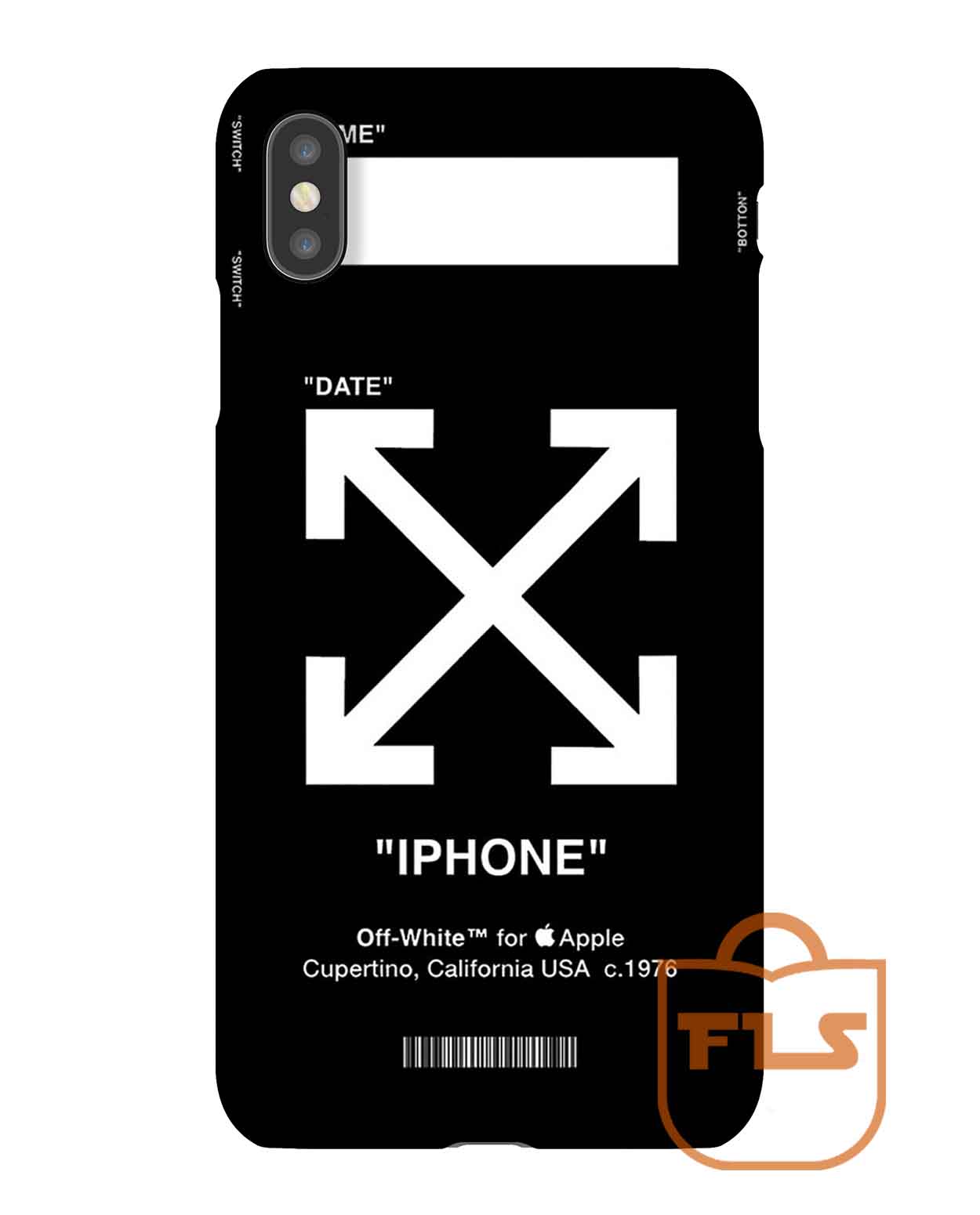 Black OFF-WHITE iPhone Case Plus,8/8 Plus,X,XS,XR,XS,Max- FEROLOS.COM