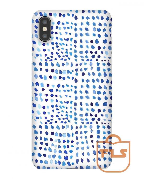 Blue Watercolor Dots iPhone Case
