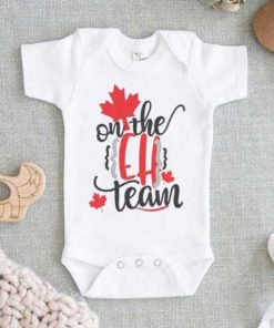 Canadian Baby On the Eh Team Baby Onesie