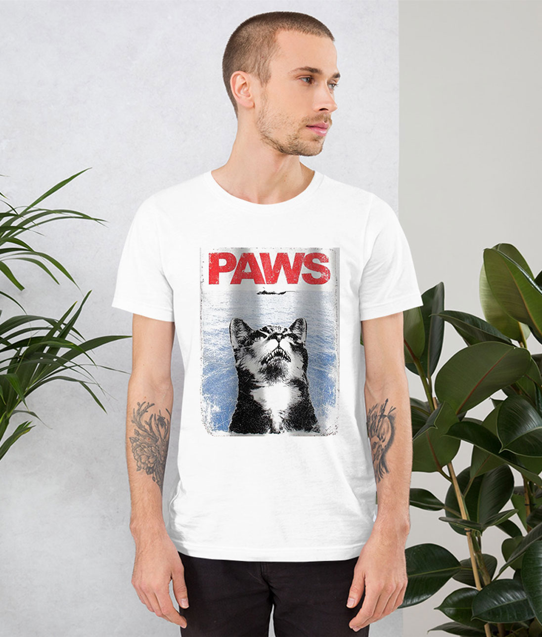 paws cat shirt jaws