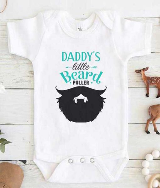 Daddys Little Beard Puller Baby Onesie