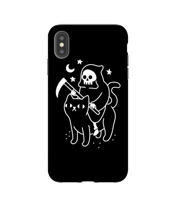 Grim Reaper Black Cat iPhone Case