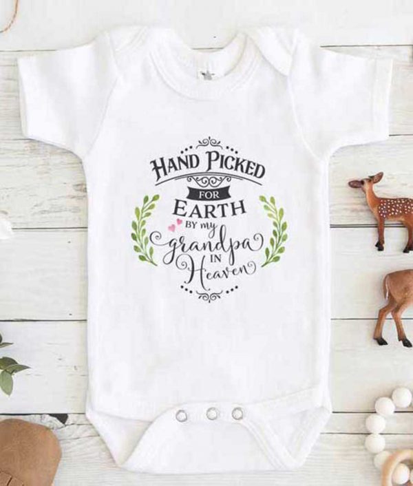 Handpicked For Earth By My Grandpa In Heaven Baby Onesie