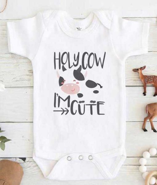 Holy Cow Im Cute Baby Onesie