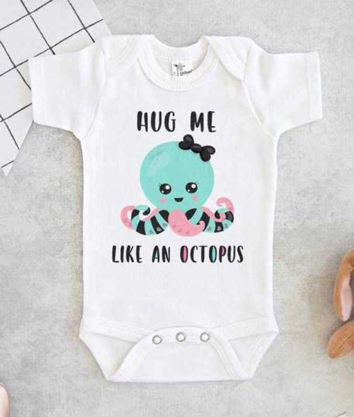 Hug me like an octopus Baby Onesie