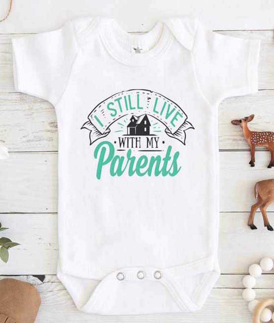 i still live with my parents onesie