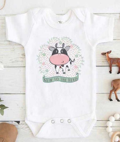 New to the Herd Cow Baby Onesie