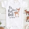 Oh Deer Baby Bell is Here Baby Onesie