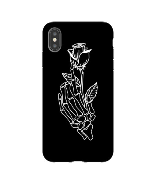 Rose on Skeleton Hand iPhone Case 7/7 Plus,8/8 Plus,X,XS,XR,XS,Max ...