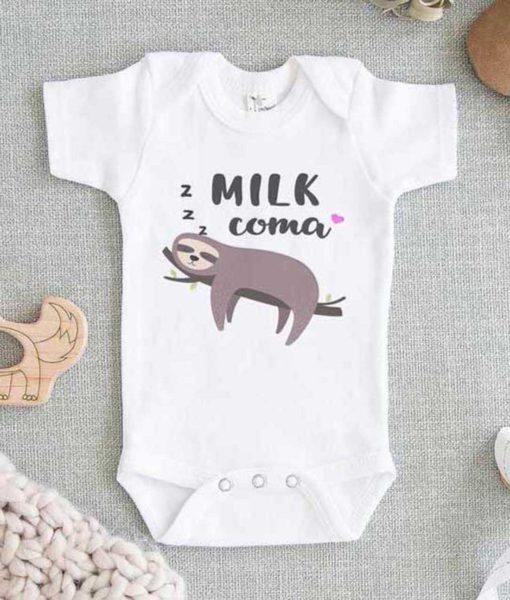 Sloth Baby Milk Coma Baby Onesie