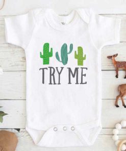 Try Me Cactus Baby Onesie