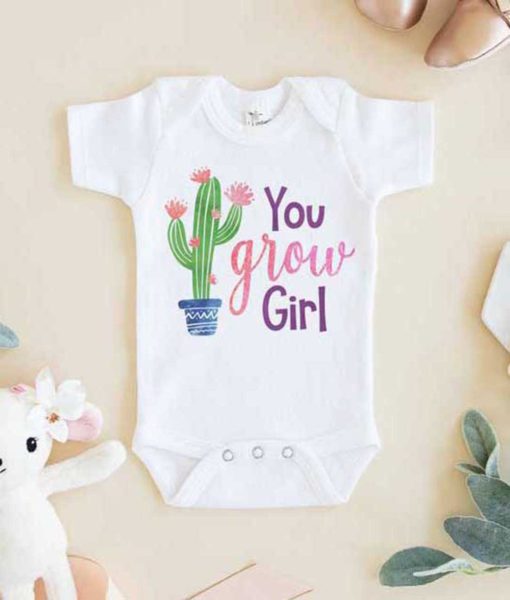 You Grow Girl Cactus Baby Onesie