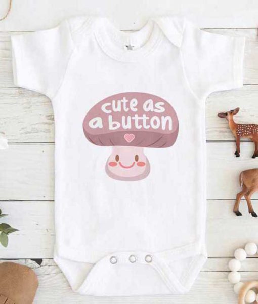 cute as a button baby Onesie Baby Onesie