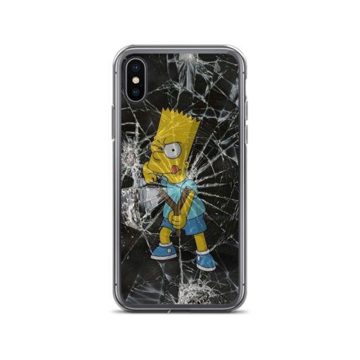 Bart Simpson Cracked Glass iPhone Case