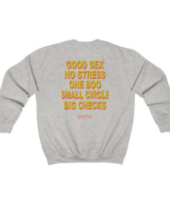 Good Sex No Stress One Boo Small Circle Big Checks Sweatshirt