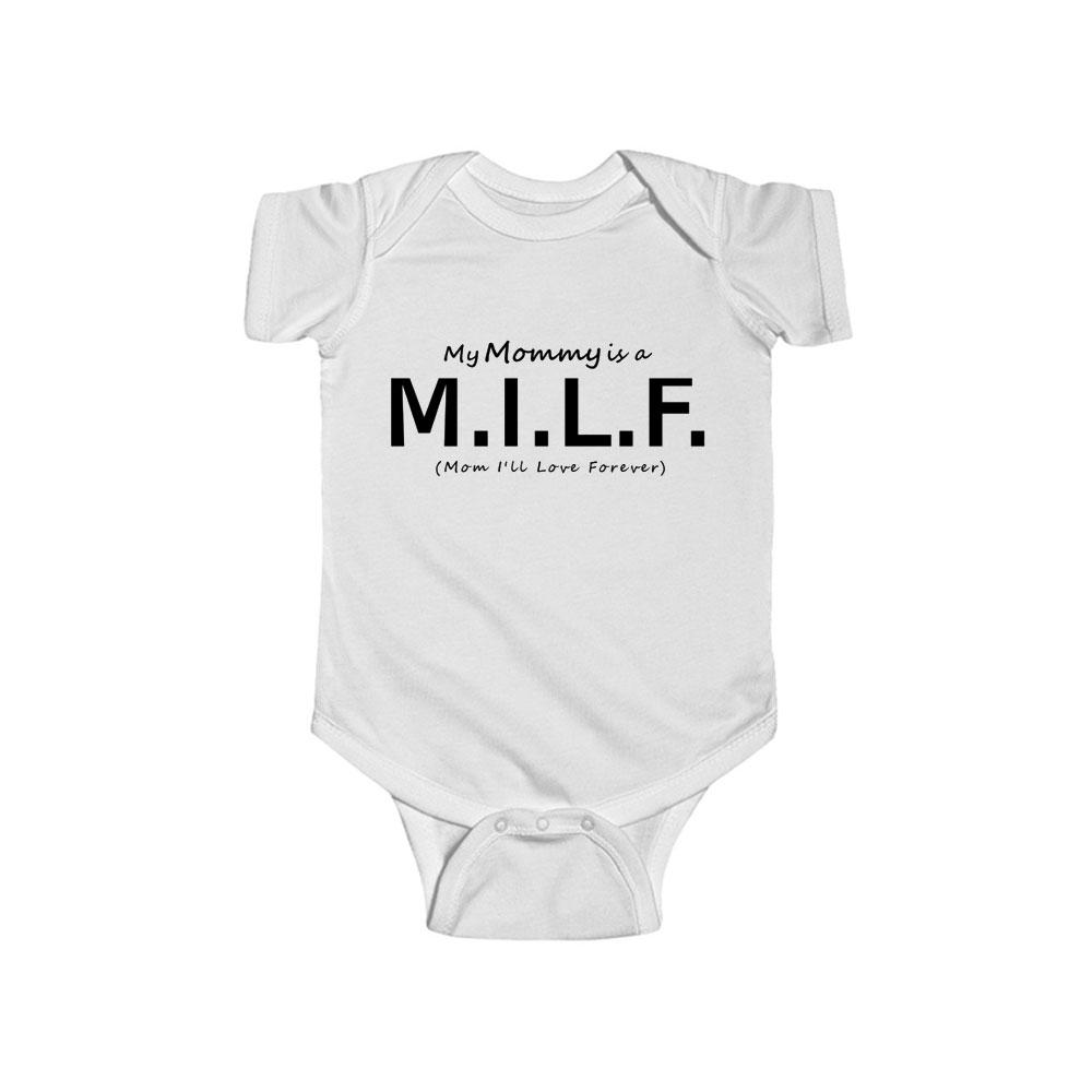 My Mom M I L F Baby Onesie Funny Ferolos Com