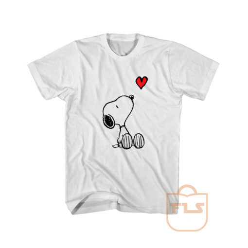 Peanuts Heart Sitting Snoopy T Shirt