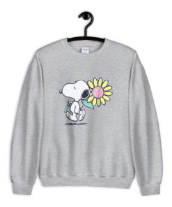 Peanuts Snoopy pink daisy flower Sweatshirt