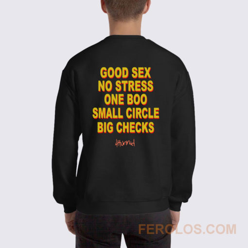 Good Sex No Stress One Boo Small Circle Big Checks YG Sweatshirt