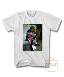 Kobe Bryant Sitting Down Holding Trophy NBA Vintage T Shirt