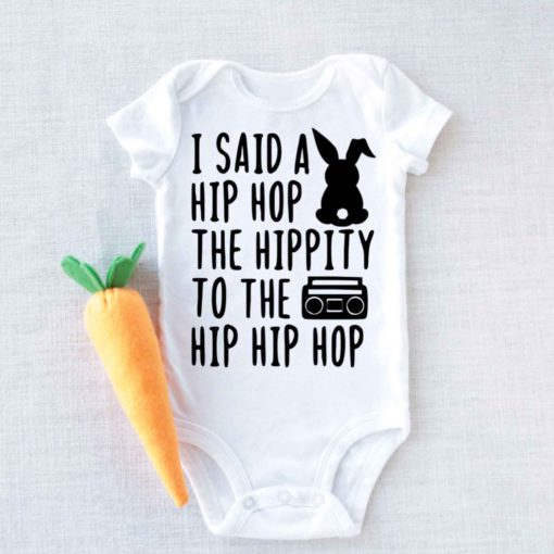 Hipster Bunny I Said A Hip Hop Easter Baby Onesie