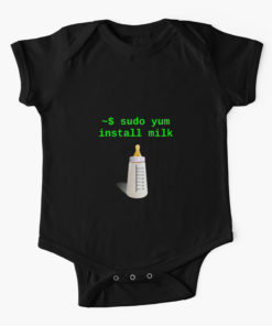 Linux Baby sudo yum install milk Baby Onesie