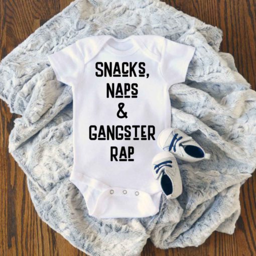 Nap and Gangster Rap Music 90s Funny Hip Hop Baby Onesie