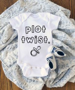 Pregnancy Reveal Plot Twist Baby Onesie