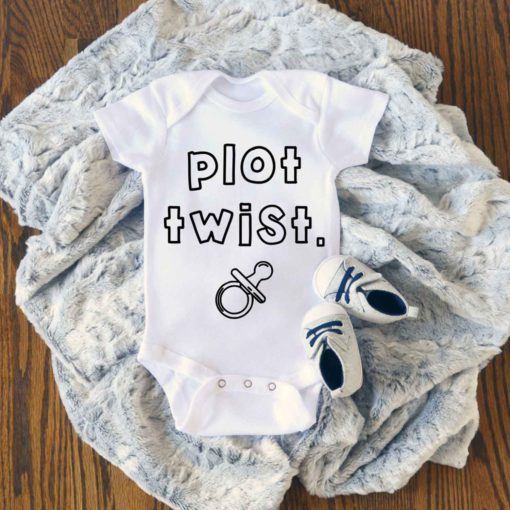 Pregnancy Reveal Plot Twist Baby Onesie