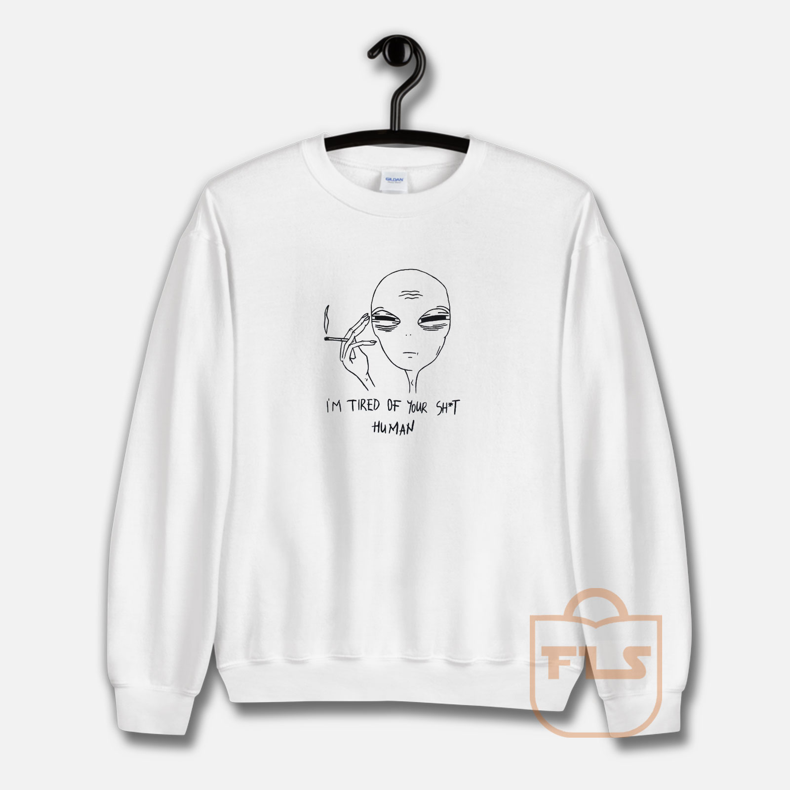 Tired Smoking Alien Sweatshirt | FEROLOS.COM