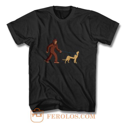 Bigfoot Walking German Shepherd T Shirt