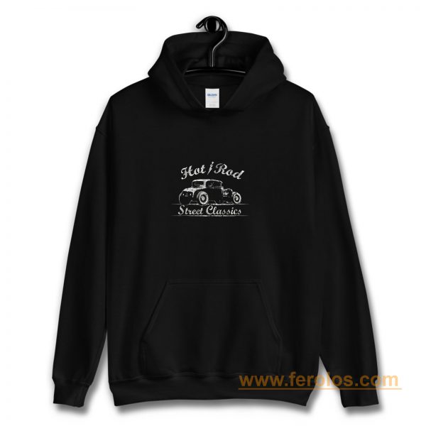 Cool Car Rockabillyt for Men with white HOT ROD Flash Street Classics Hoodie