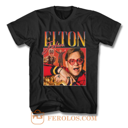 Elton John Homage Vintage Music T Shirt