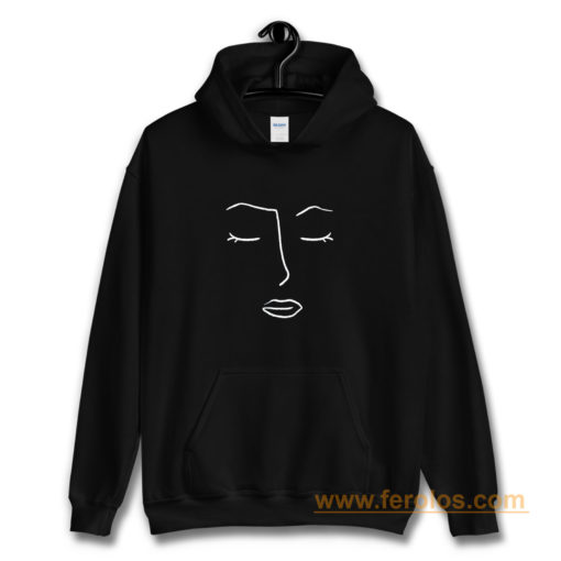 Line Art Face Drawing Hoodie