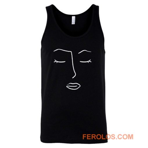 Line Art Face Drawing Tank Top