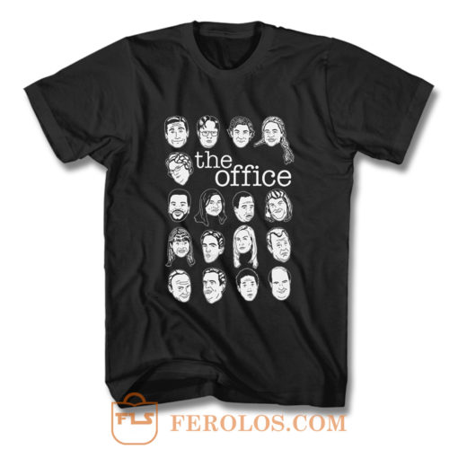 The US Office Character Faces T Shirt